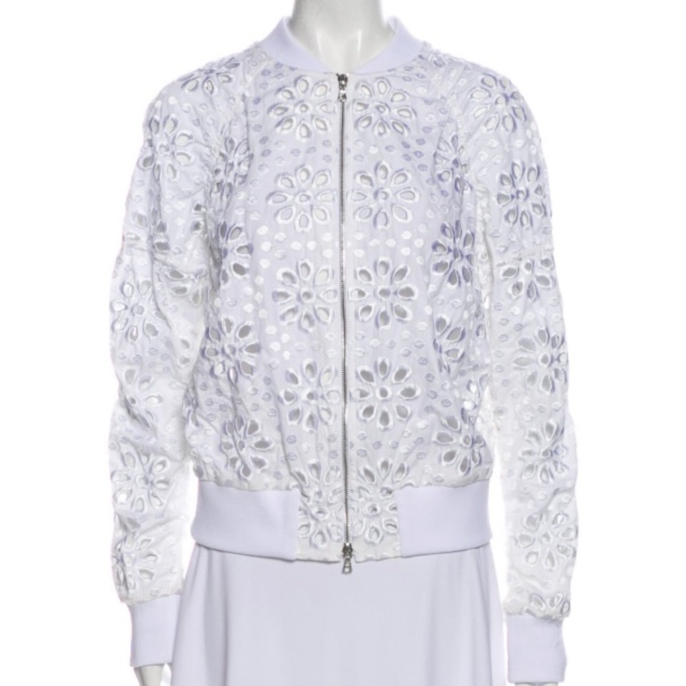 Vera Wang Floral Print Bomber Jacket